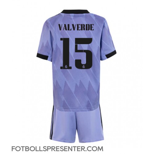 Real Madrid Federico Valverde #15 Bortatröja Barn 2022-23 Kortärmad (+ korta byxor)